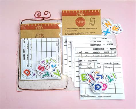Jogo do Stop ou Adedanha. Dezenas de fichas. .